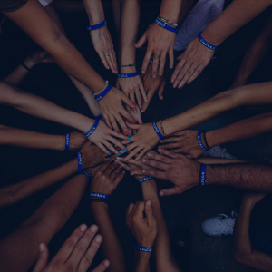 Hands coming together in unity